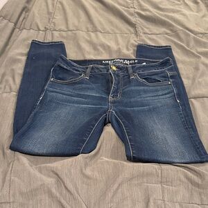 American Eagle Outfitters Women's Dark Blue Skinny Jeans